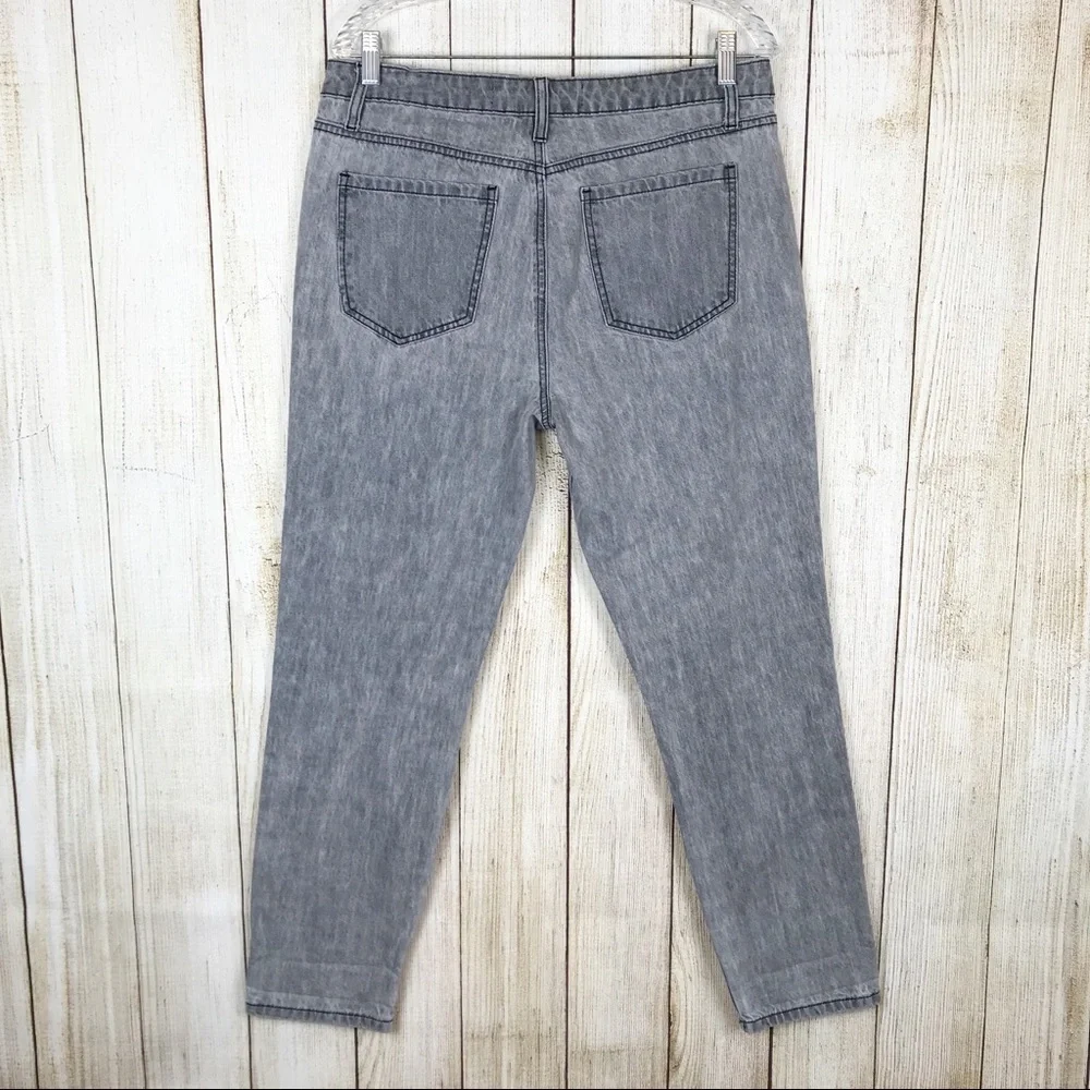 Ashley‎ Mason Distressed Boyfriend Jeans Ripped Grey Denim 30 Grunge Punk Edgy